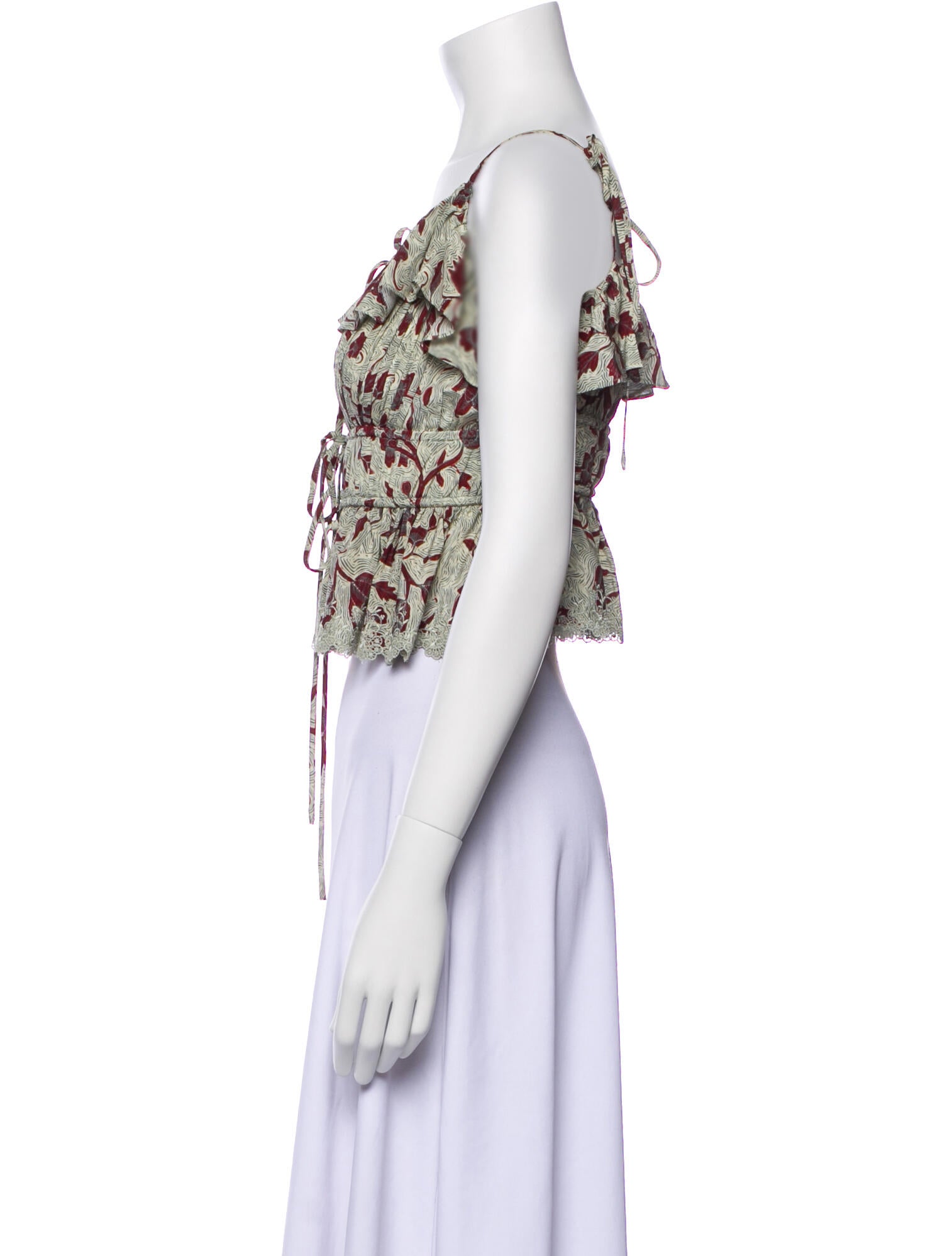 Ulla Johnson Silk Floral Print Crop Top