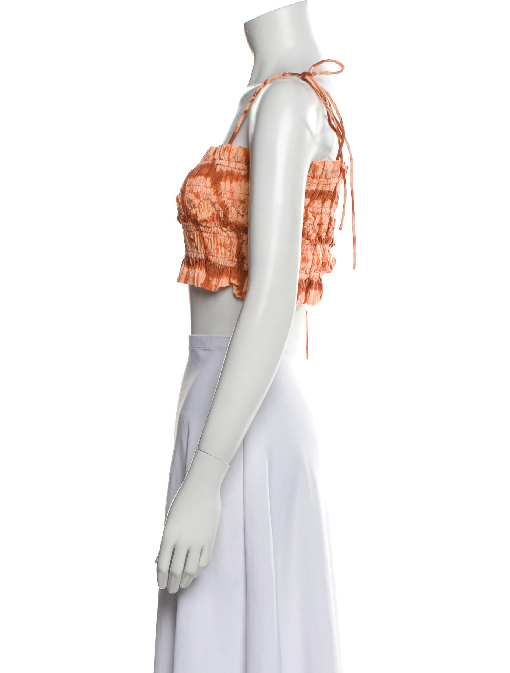 Ulla Johnson Printed Square Neckline Crop Top