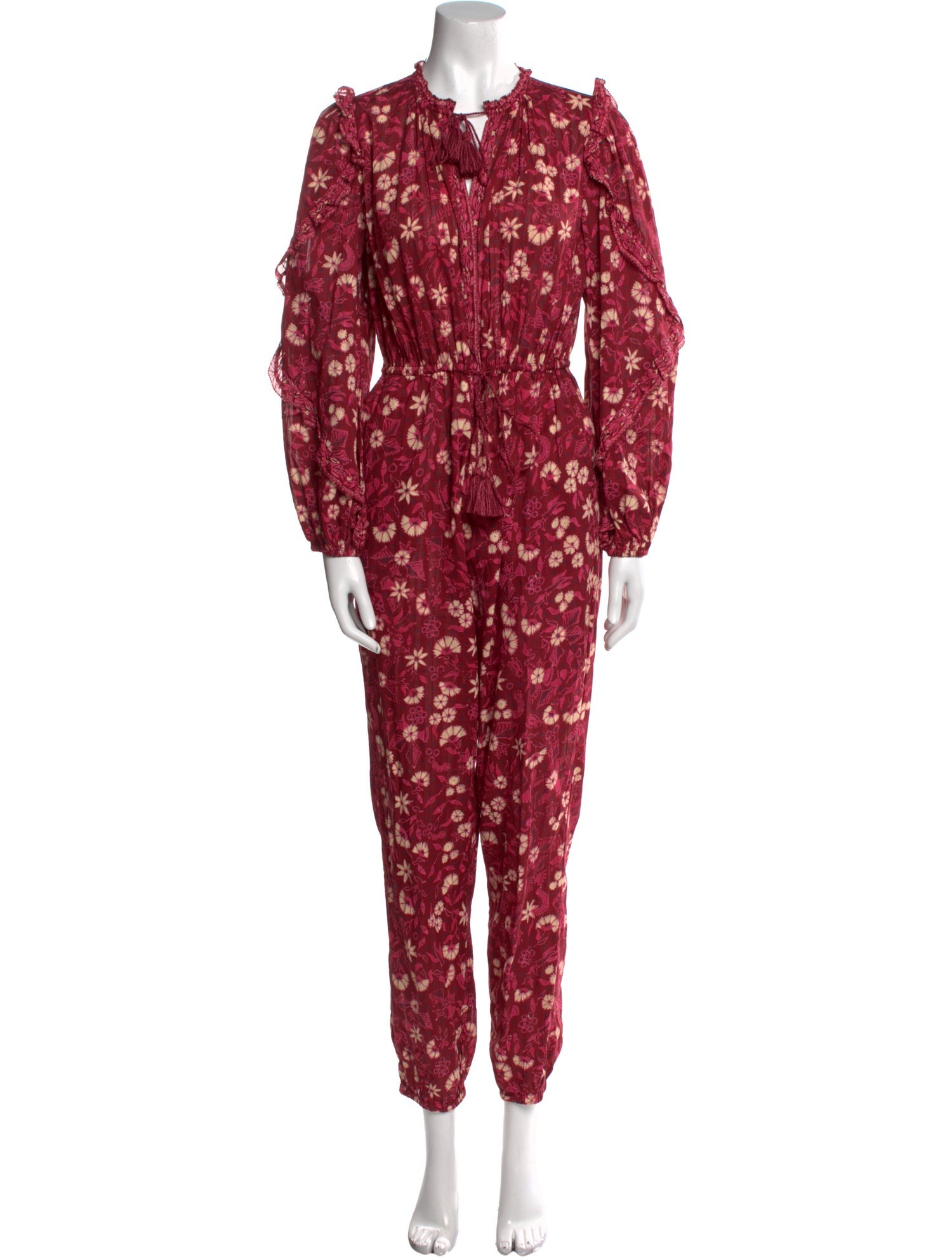 Ulla Johnson Floral Print Tie Neck Jumpsuit