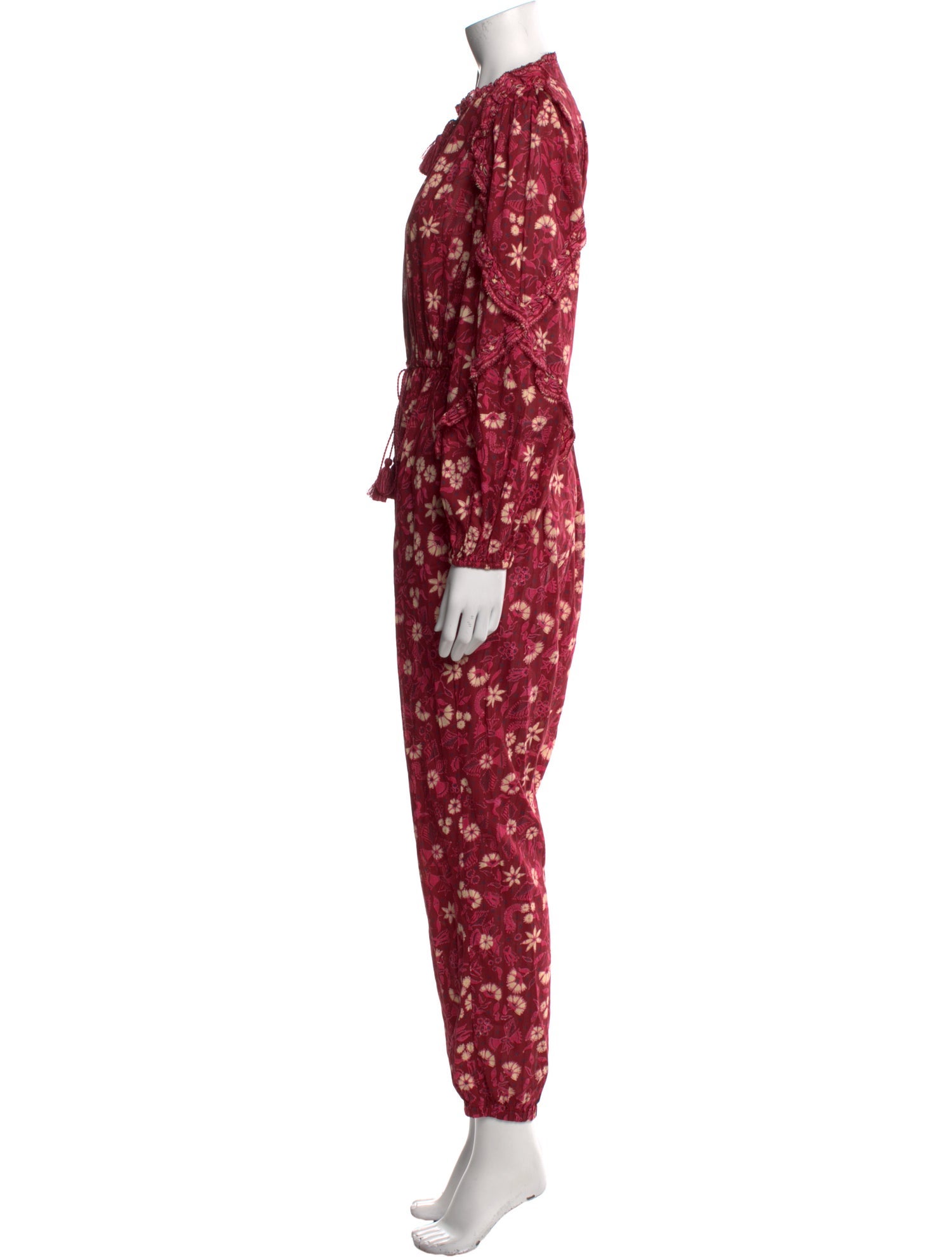 Ulla Johnson Floral Print Tie Neck Jumpsuit