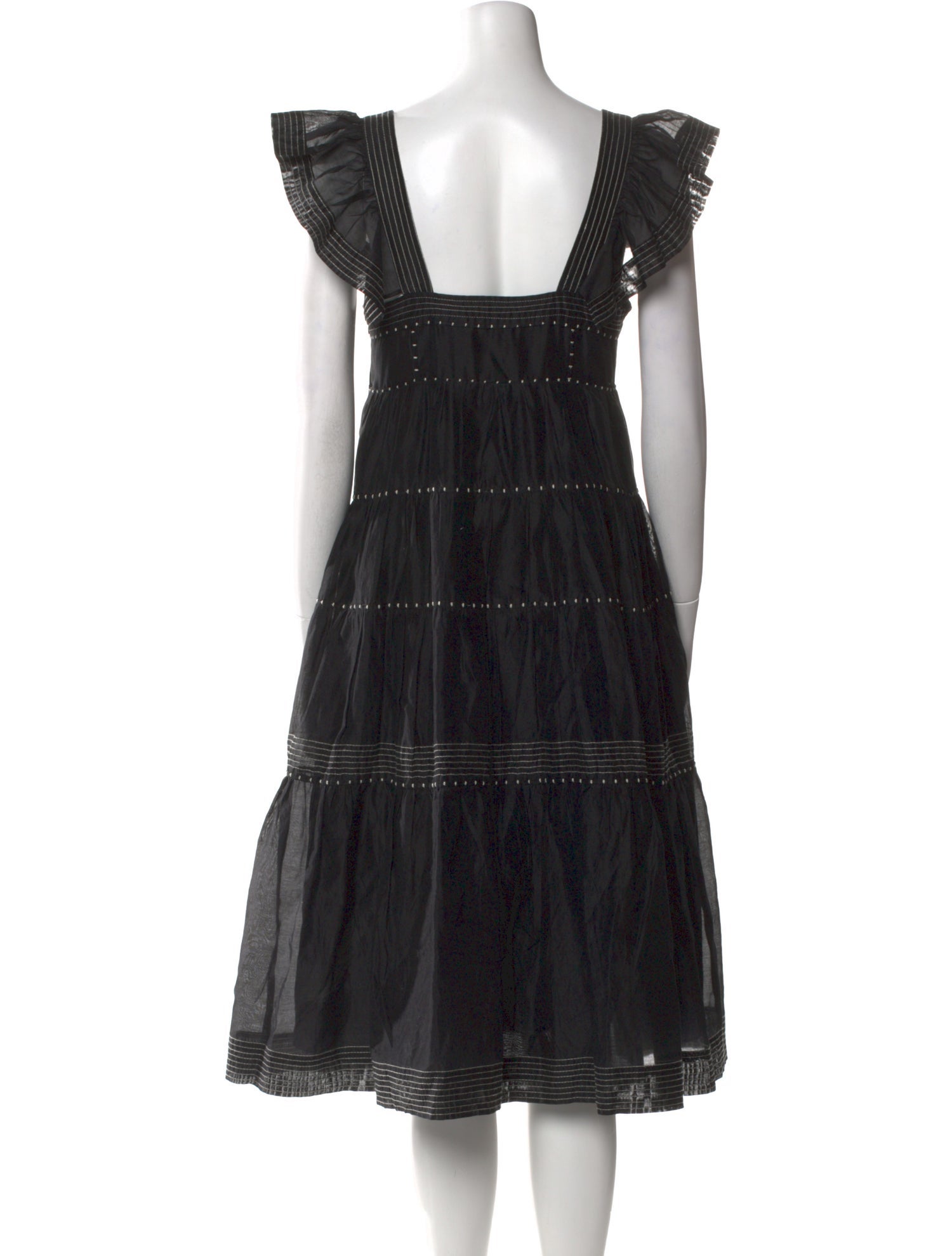 Ulla Johnson Square Neckline Midi Length Dress