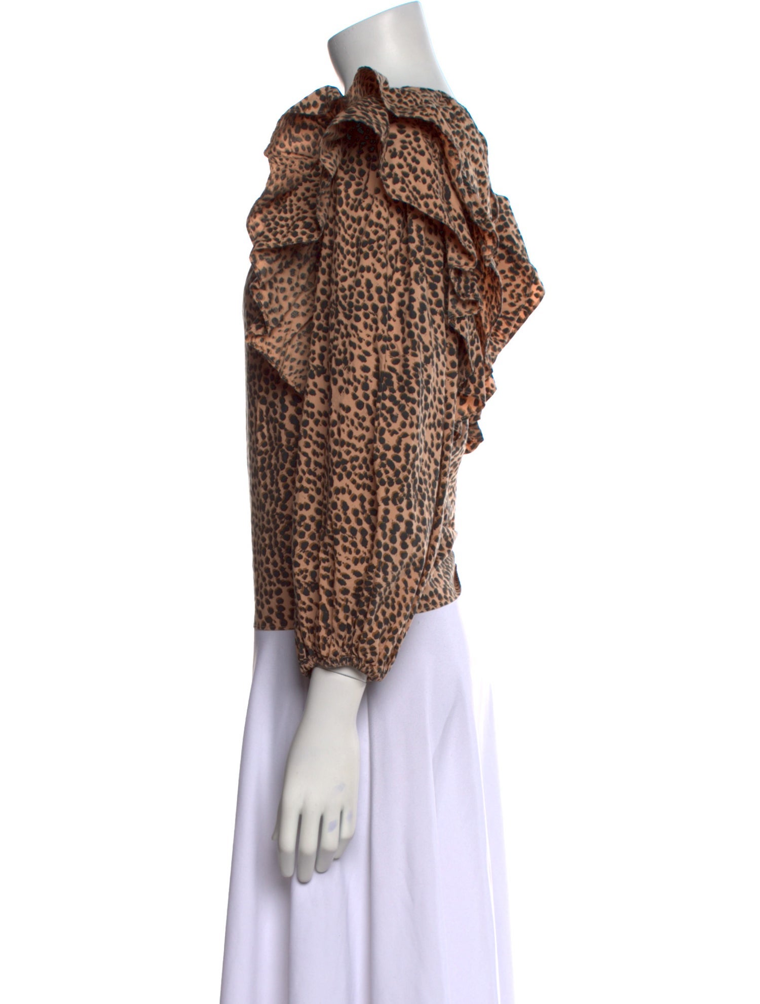 Ulla Johnson Animal Print Crew Neck Blouse