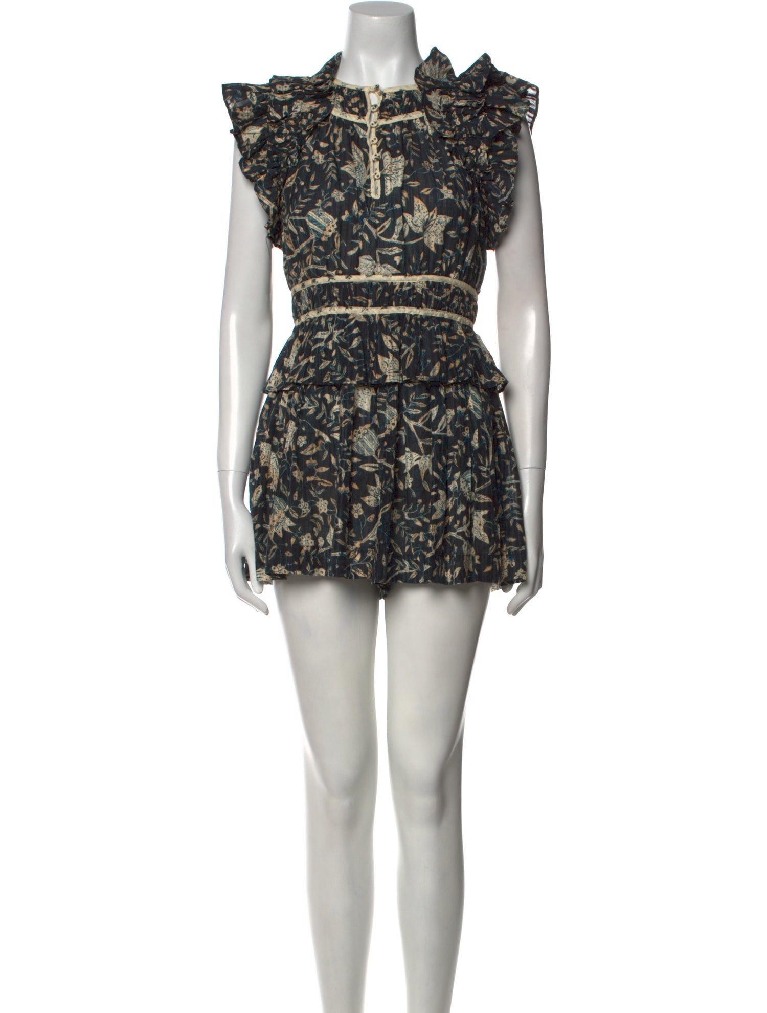 Ulla Johnson Printed Crew Neck Romper
