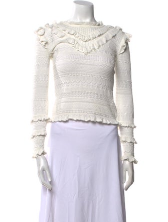 Ulla Johnson Bateau Neckline Long Sleeve Crop Top