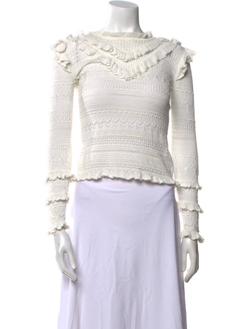 Ulla Johnson Bateau Neckline Long Sleeve Crop Top