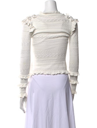 Ulla Johnson Bateau Neckline Long Sleeve Crop Top