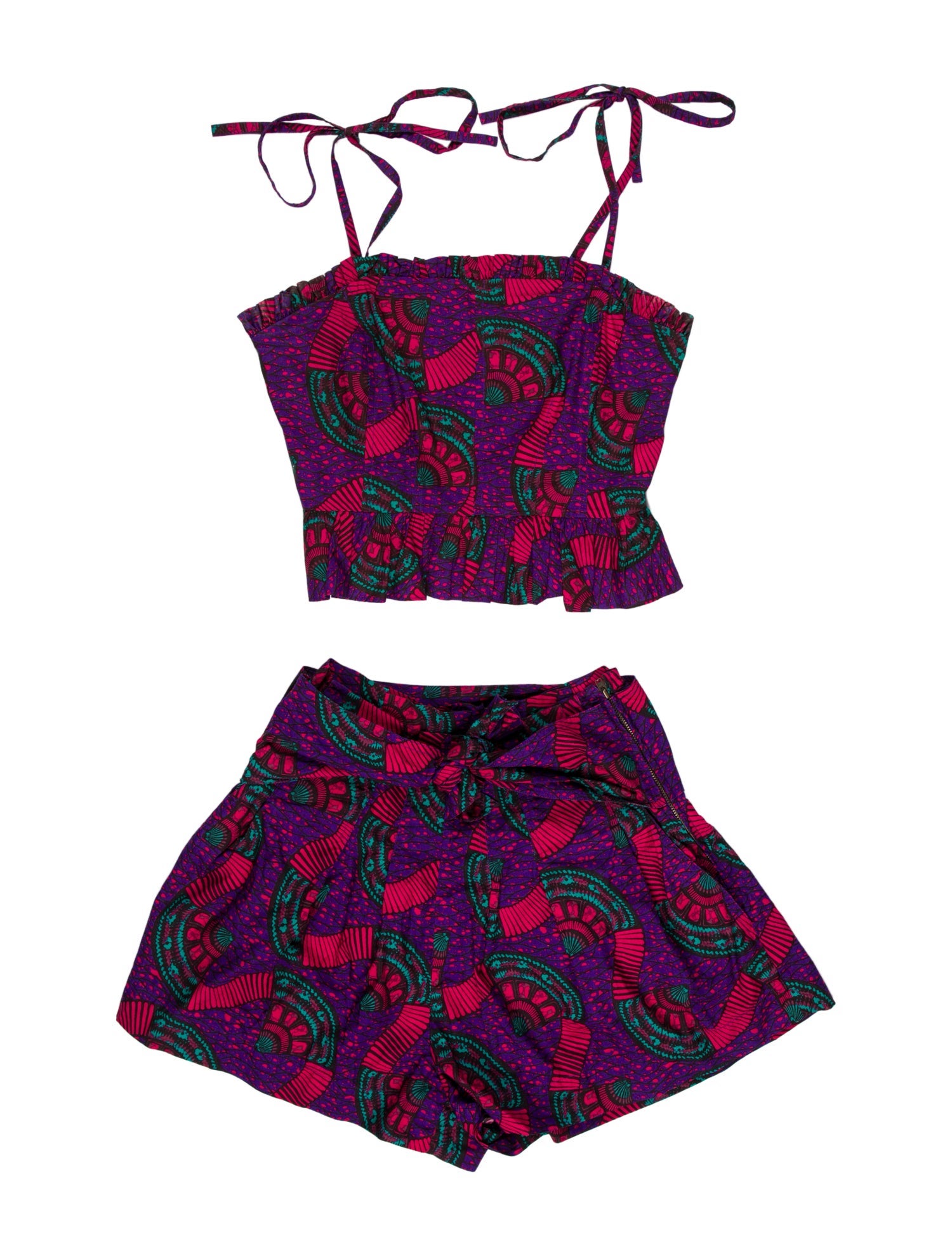 Ulla Johnson Printed Ruffle Embellishment Skirt Set