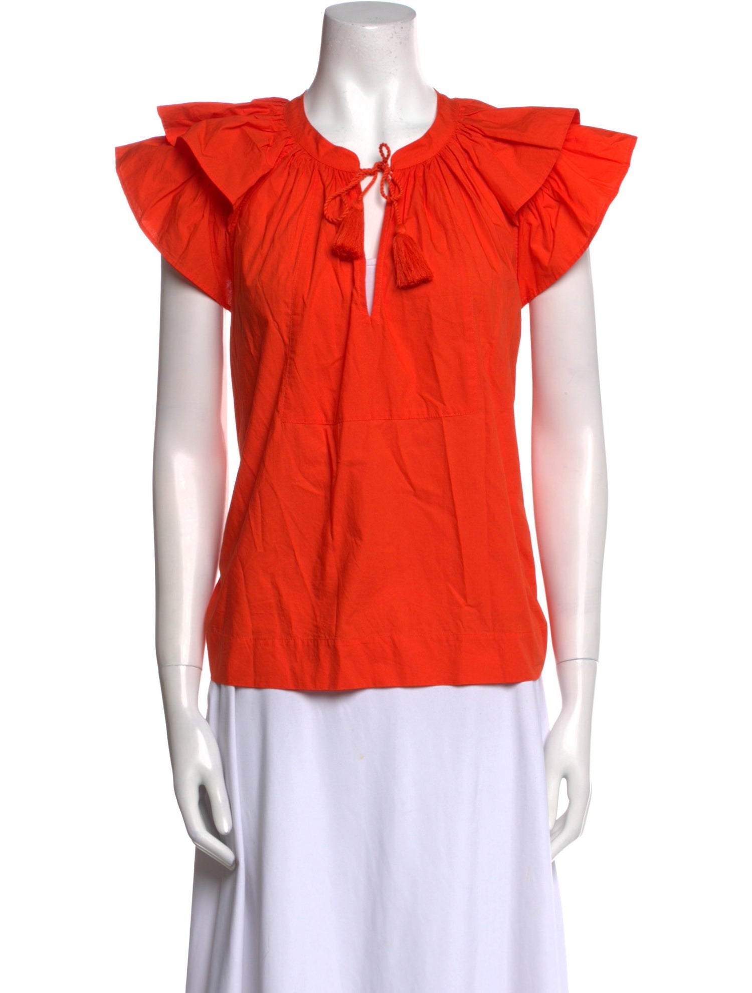 Ulla Johnson Tie Neck Short Sleeve Blouse