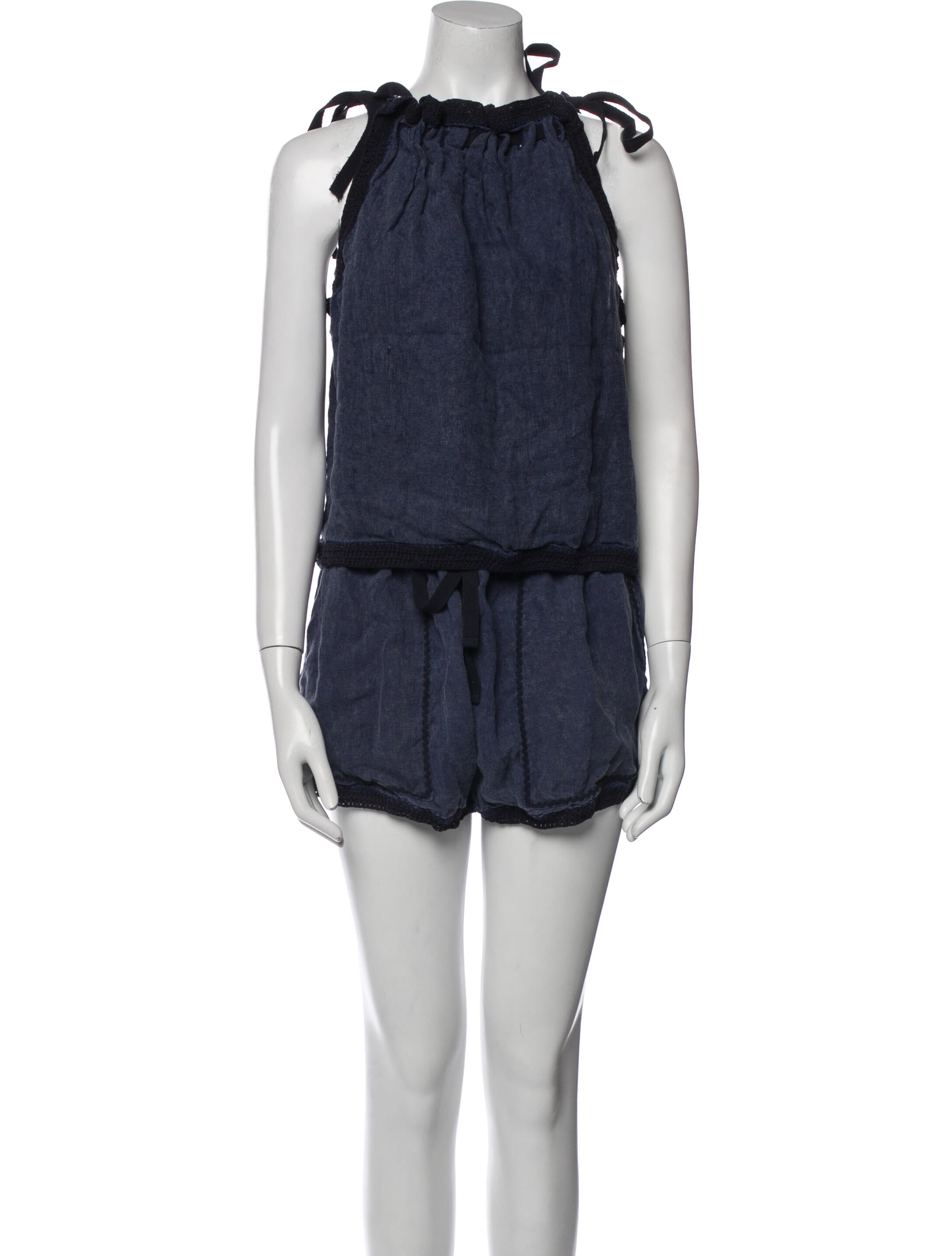 Ulla Johnson Linen Embroidered Accent Short Set