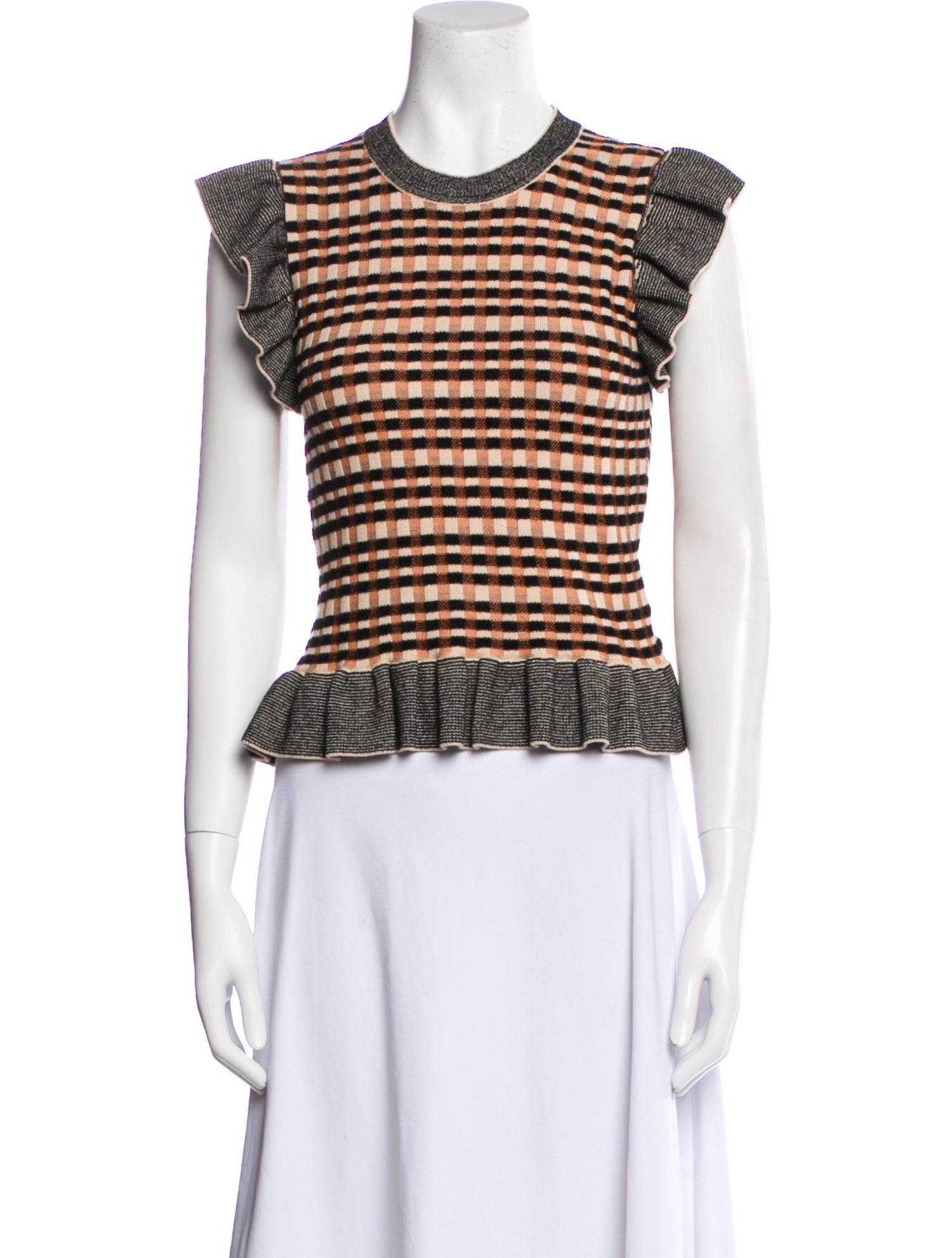 Ulla Johnson Striped Crew Neck Crop Top