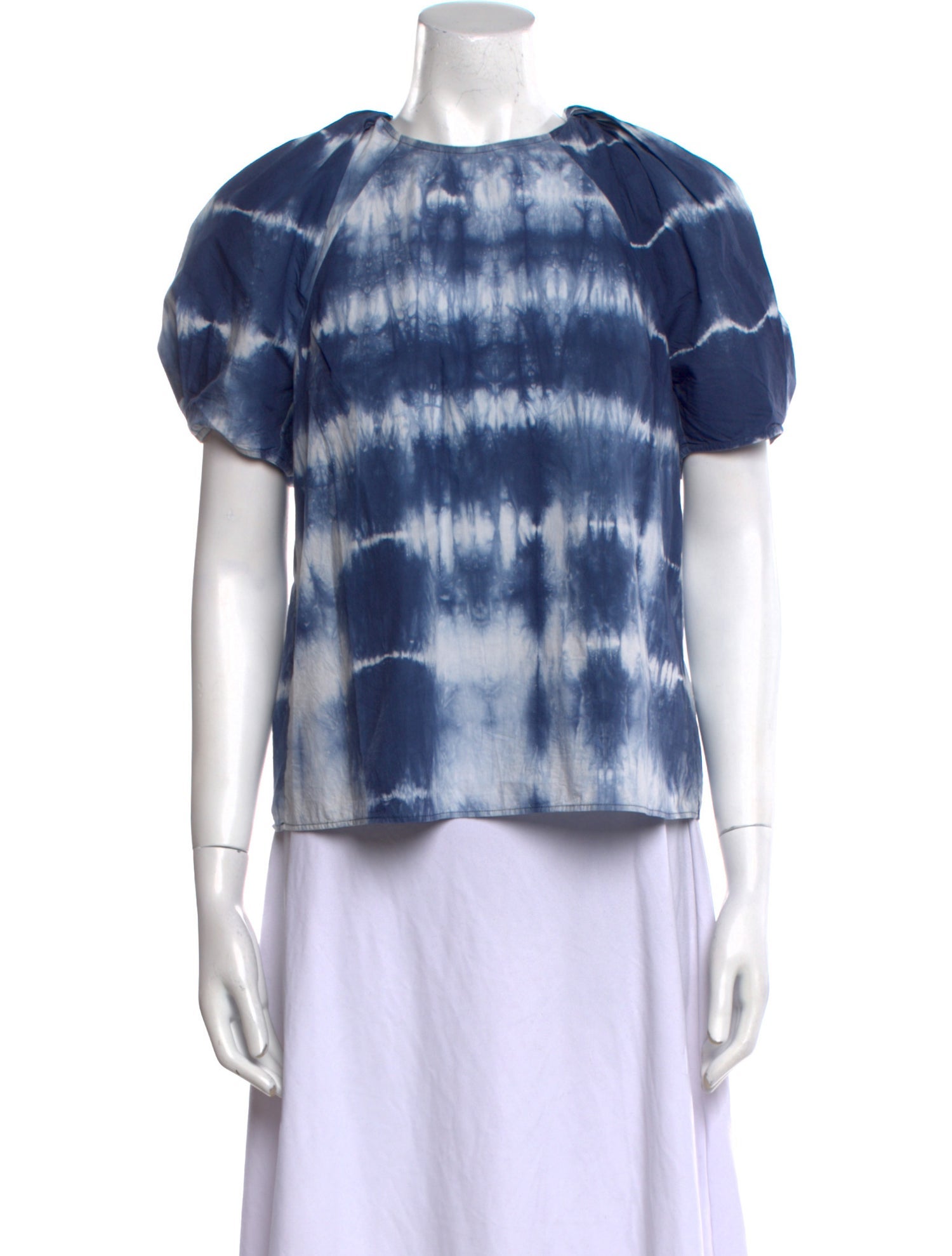 Ulla Johnson Tie-Dye Print Bateau Neckline Blouse
