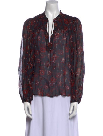 Ulla Johnson Silk Floral Print Blouse