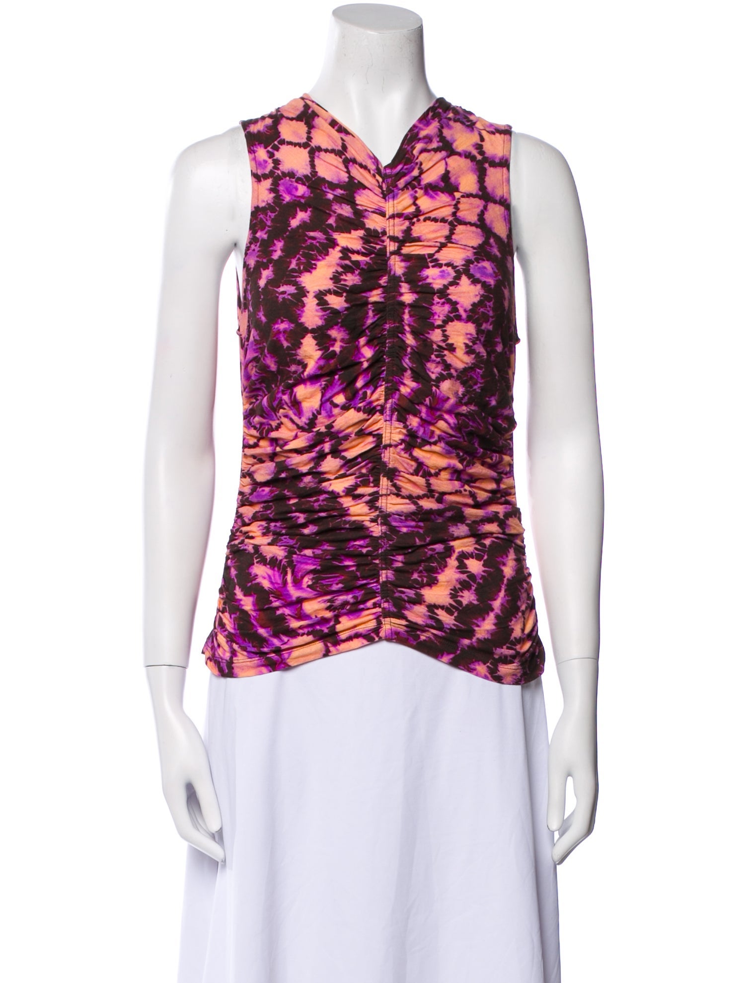 Ulla Johnson Tie-Dye Print V-Neck Blouse