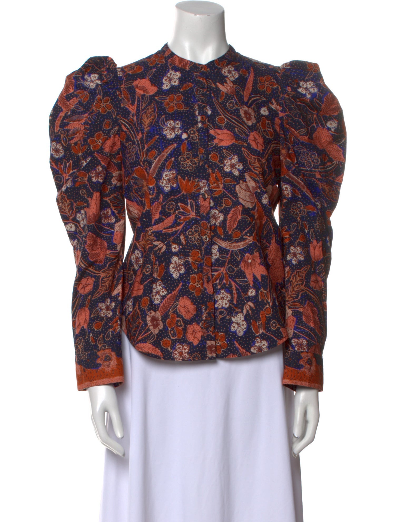 Ulla Johnson Floral Print Mock Neck Blouse