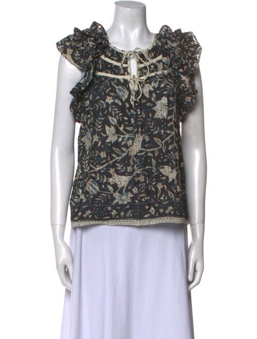 Ulla Johnson Printed Tie Neck Blouse