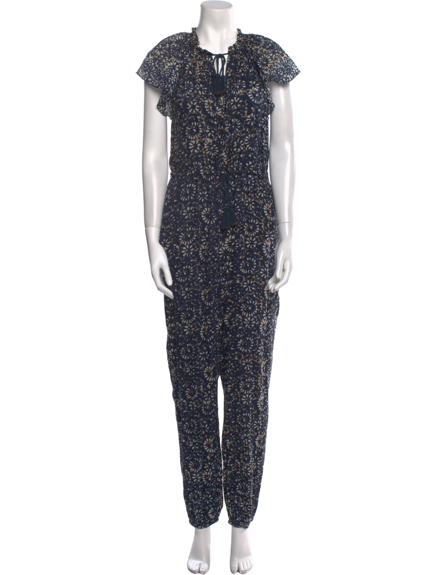 Ulla Johnson Printed Tie Neck Jumpsuit