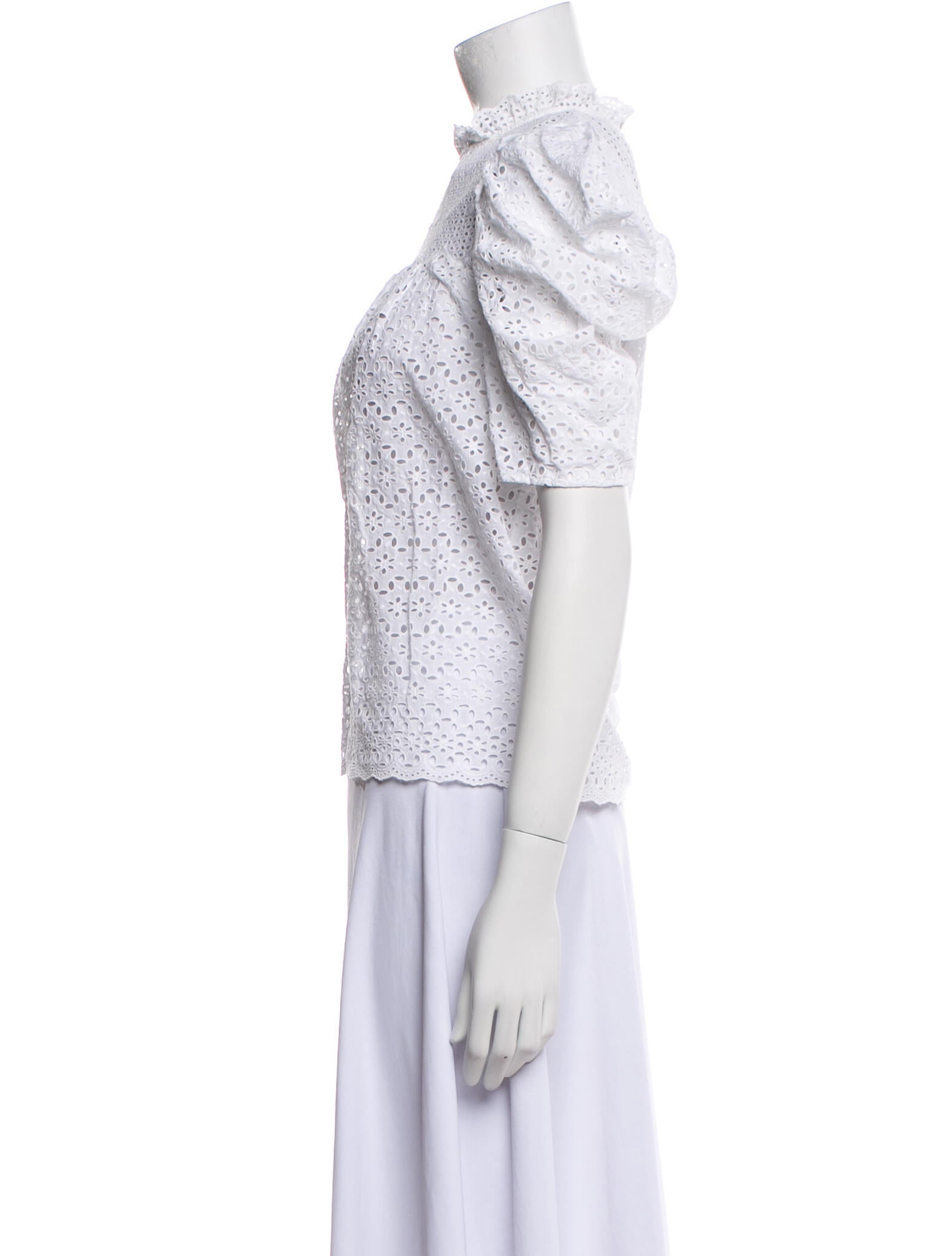 Ulla Johnson Mock Neck Short Sleeve Blouse