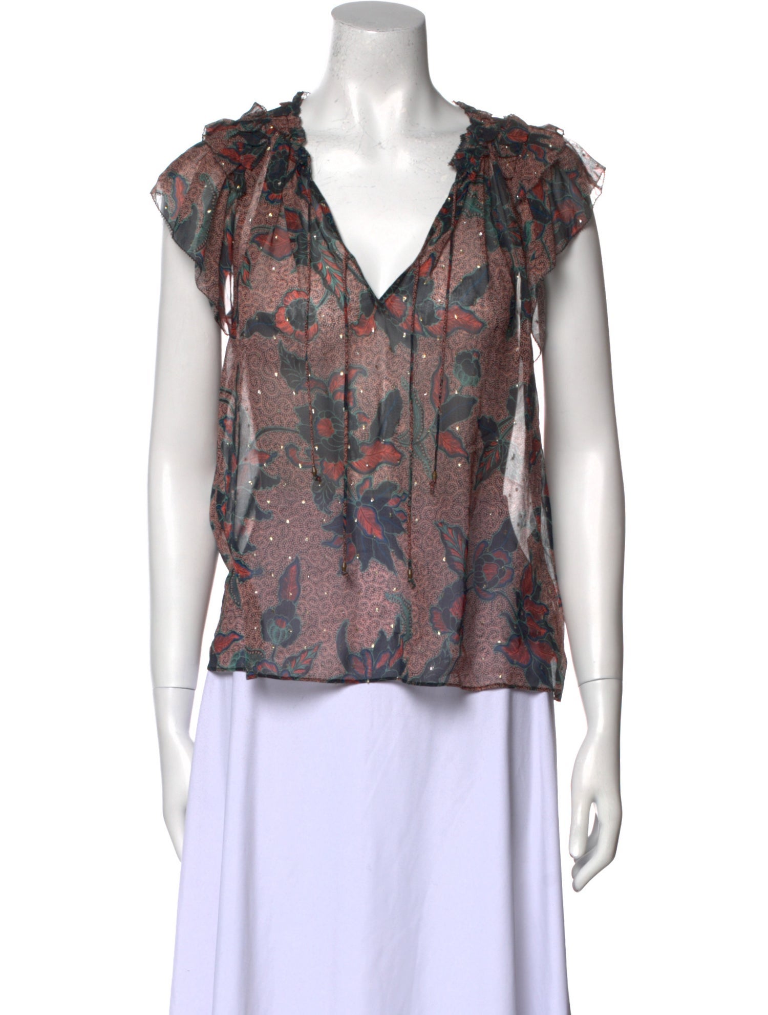 Ulla Johnson Silk Floral Print Blouse