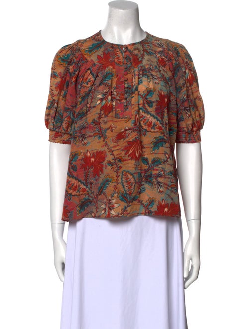 Ulla Johnson Silk Floral Print Blouse