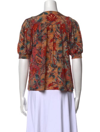Ulla Johnson Silk Floral Print Blouse