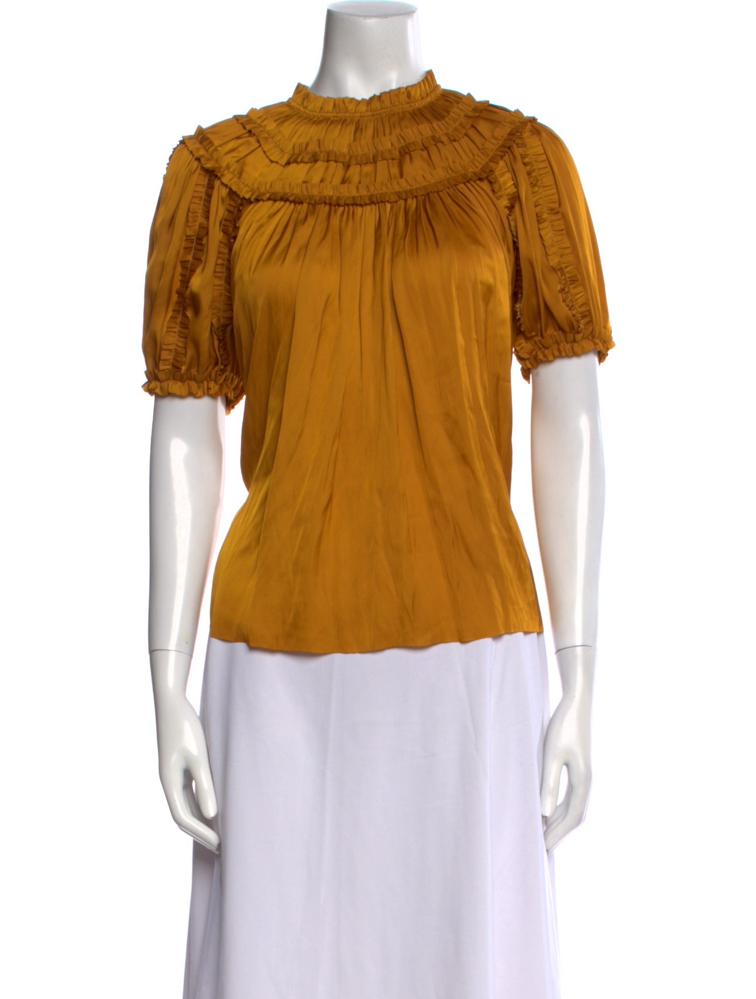 Ulla Johnson Mock Neck Short Sleeve Blouse