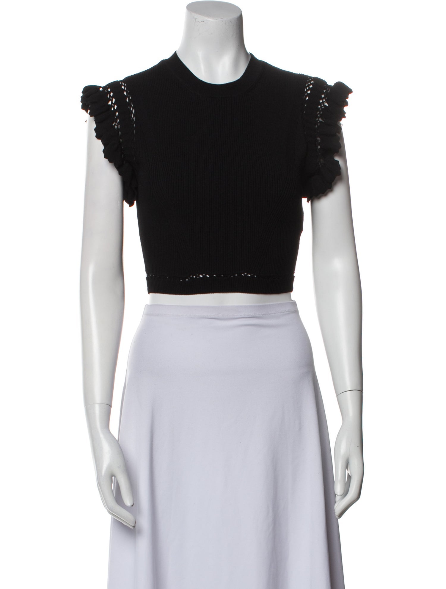 Ulla Johnson Crew Neck Short Sleeve Crop Top