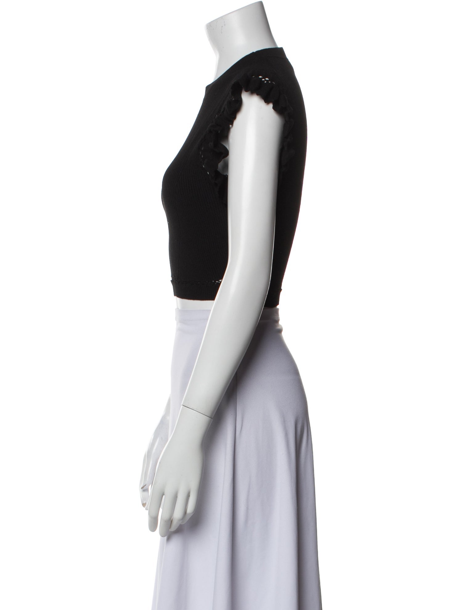 Ulla Johnson Crew Neck Short Sleeve Crop Top