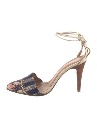 Ulla Johnson Tweed Pattern Tassel Accents Pumps