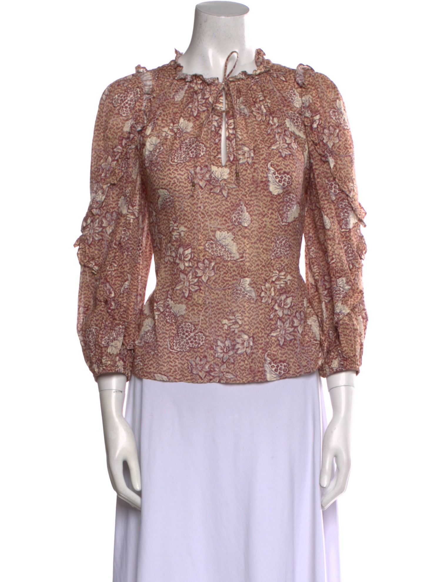 Ulla Johnson Floral Print Mock Neck Blouse