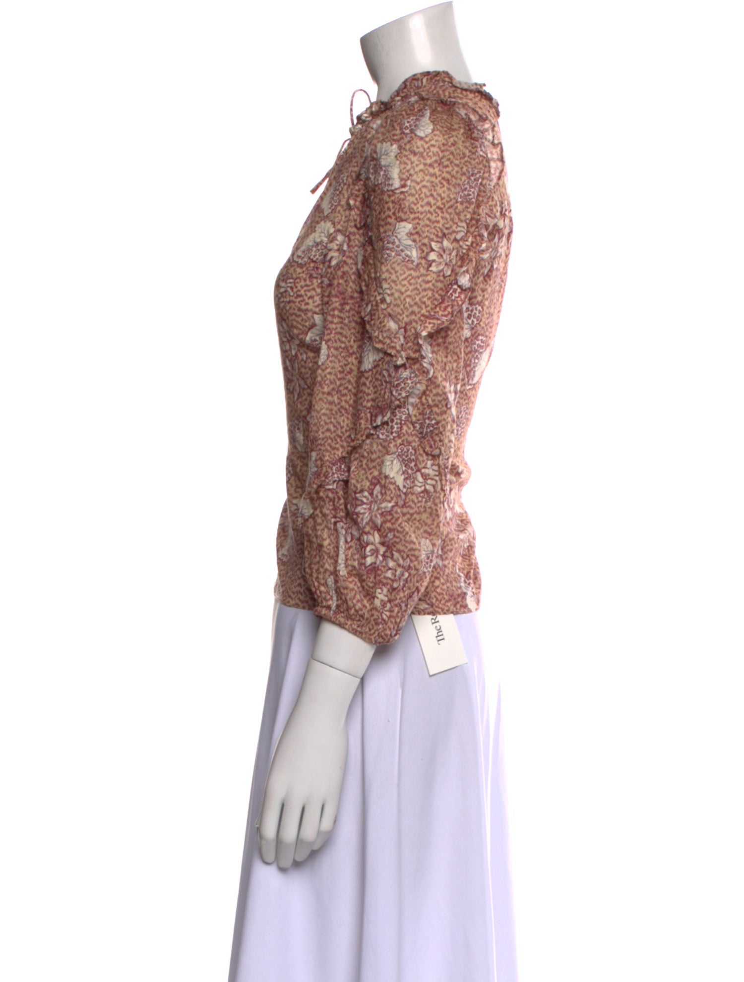 Ulla Johnson Floral Print Mock Neck Blouse