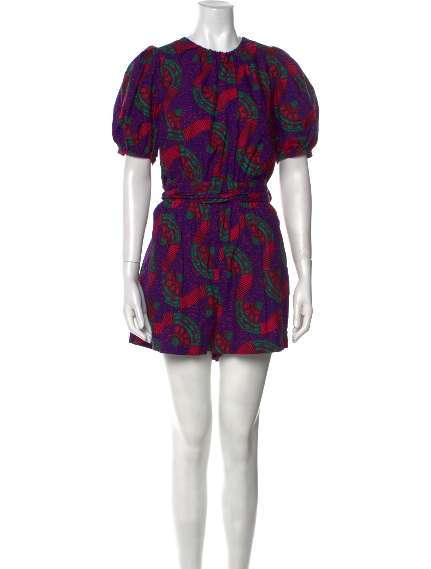 Ulla Johnson Printed Crew Neck Romper