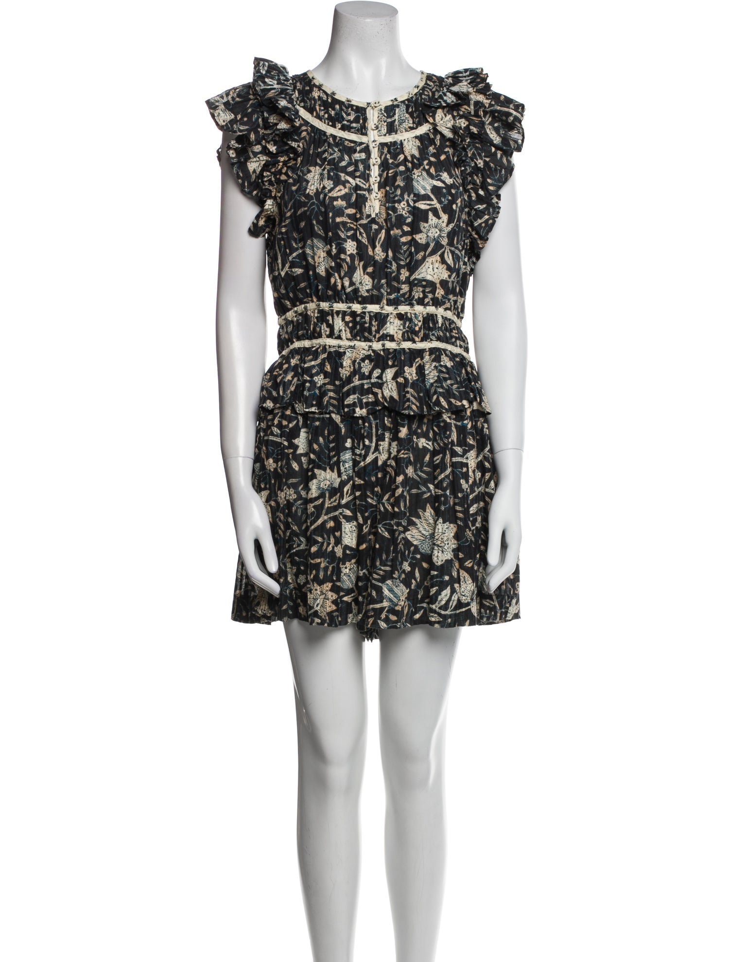 Ulla Johnson Printed Scoop Neck Romper