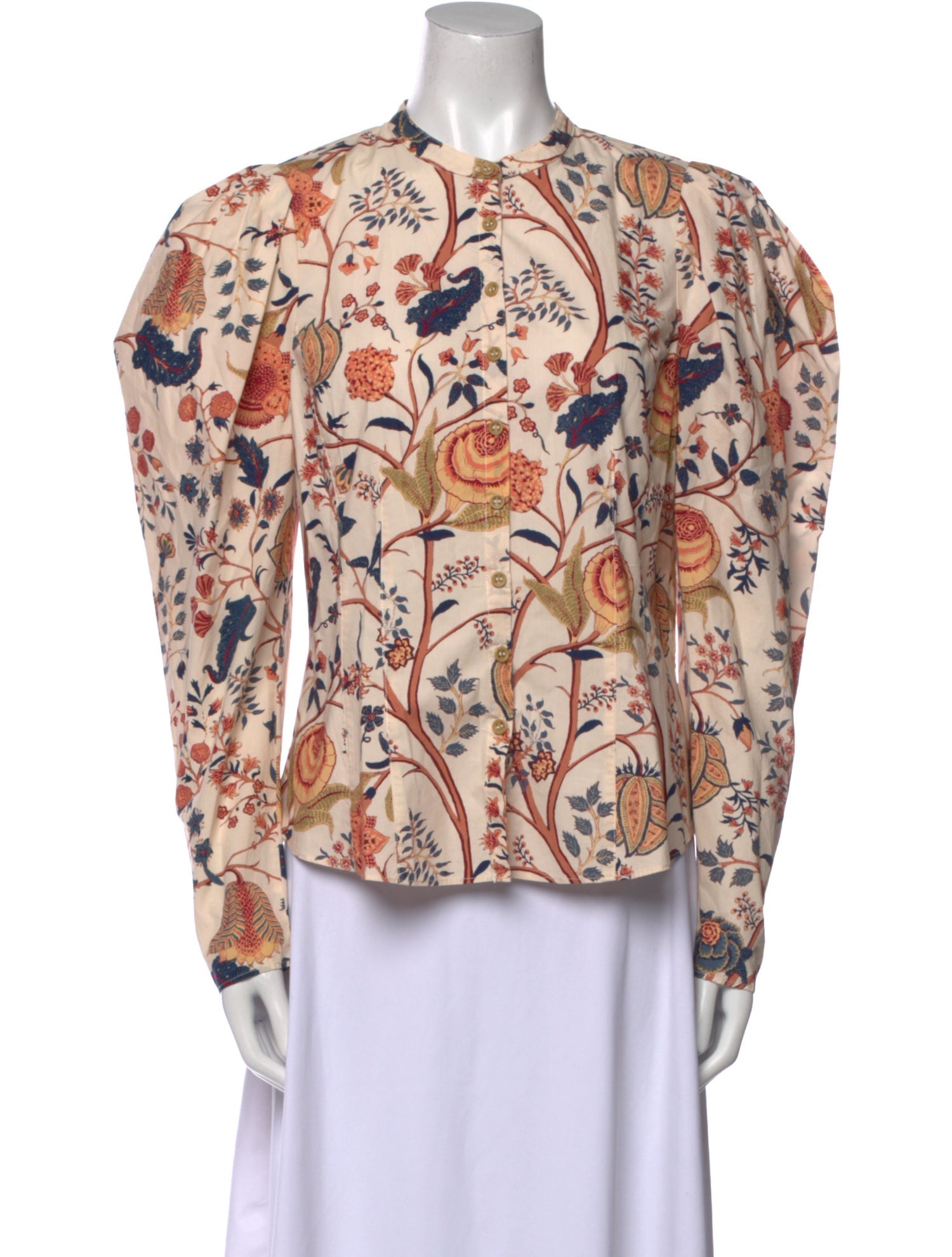 Ulla Johnson Floral Print Mock Neck Blouse