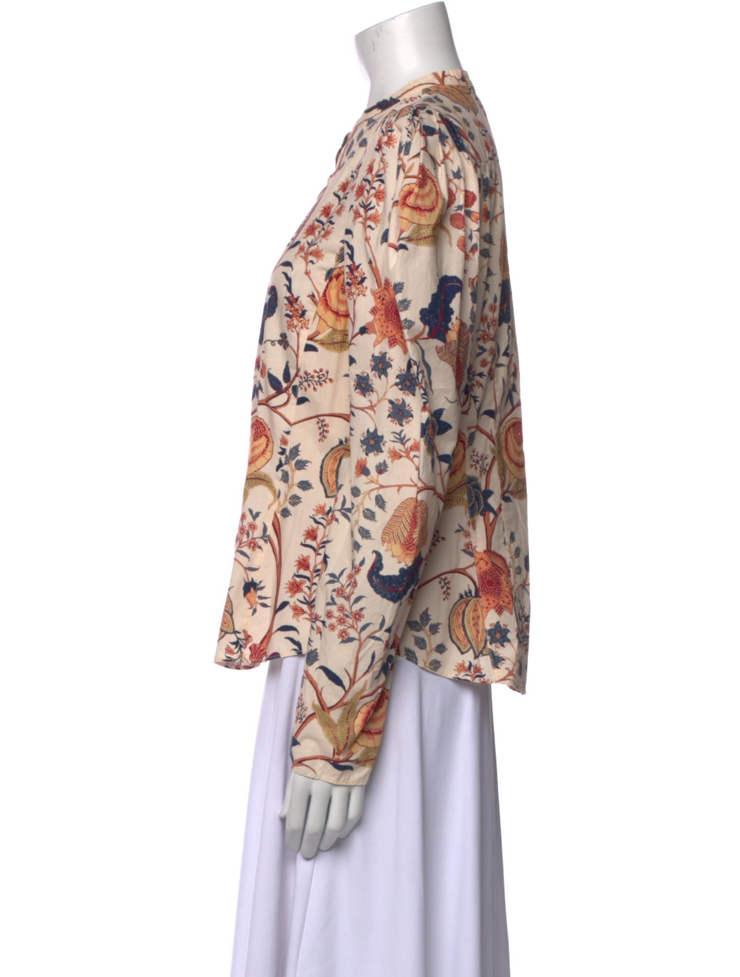 Ulla Johnson Floral Print Mock Neck Blouse