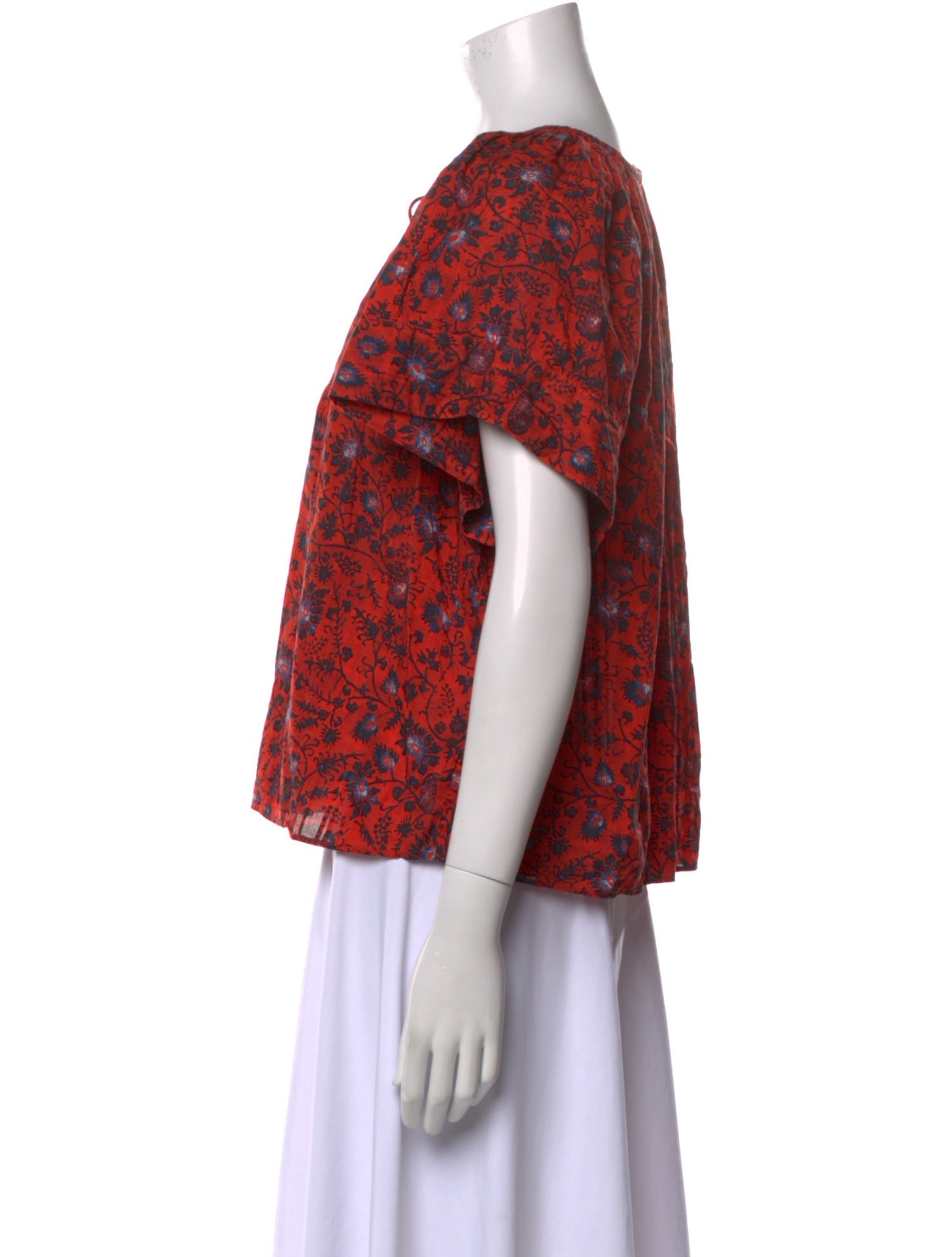 Ulla Johnson Floral Print V-Neck Blouse