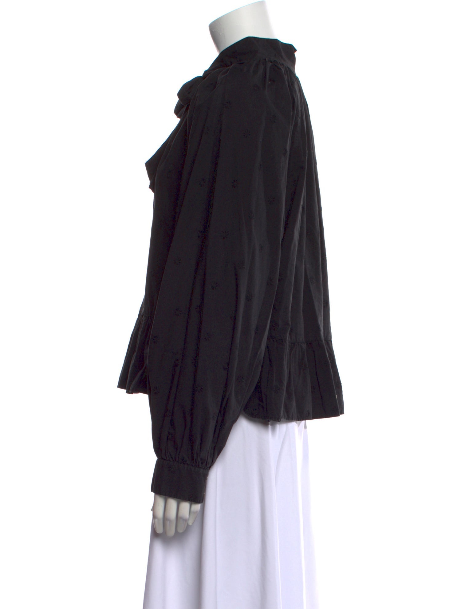 Ulla Johnson Tie Neck Long Sleeve Button-Up Top