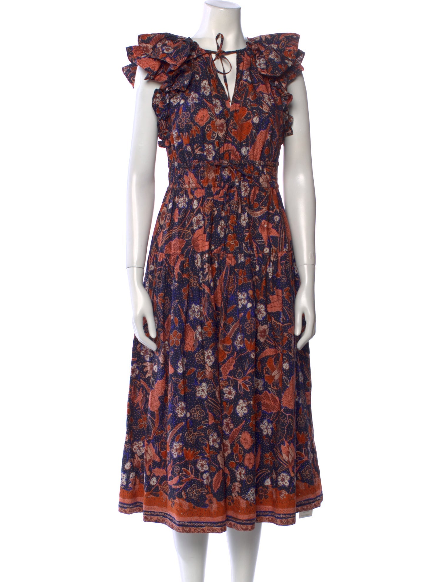 Ulla Johnson Floral Print Midi Length Dress