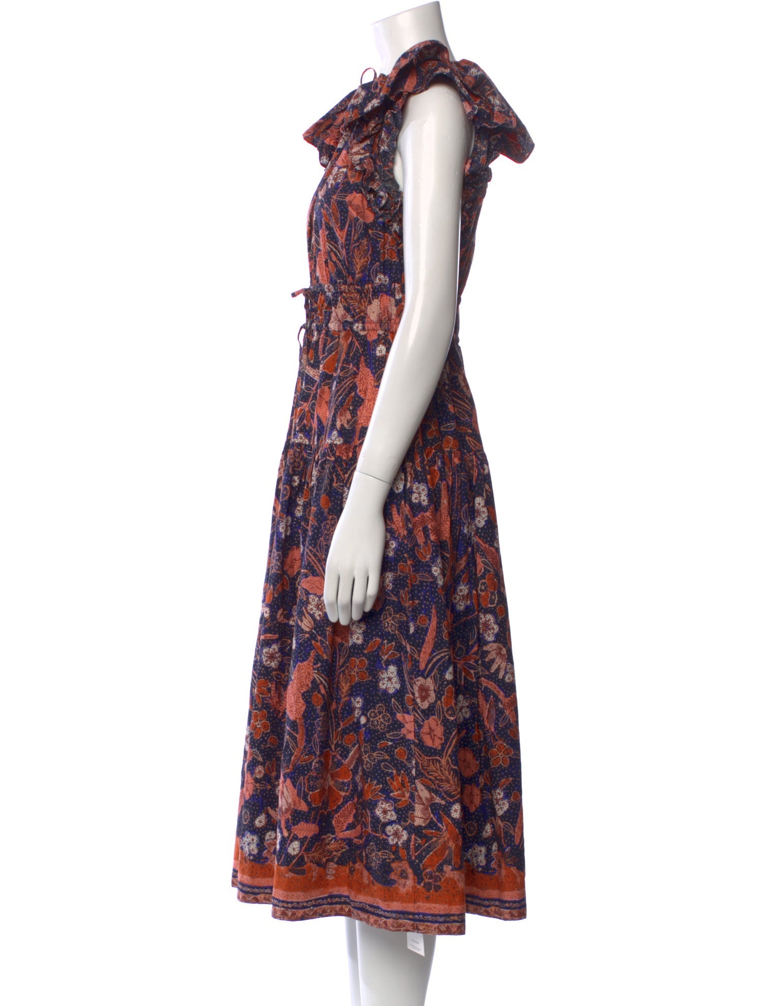 Ulla Johnson Floral Print Midi Length Dress