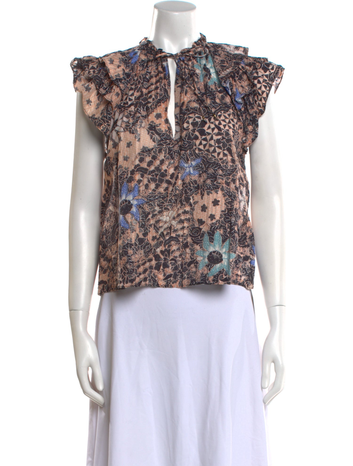 Ulla Johnson Floral Print Mock Neck Blouse