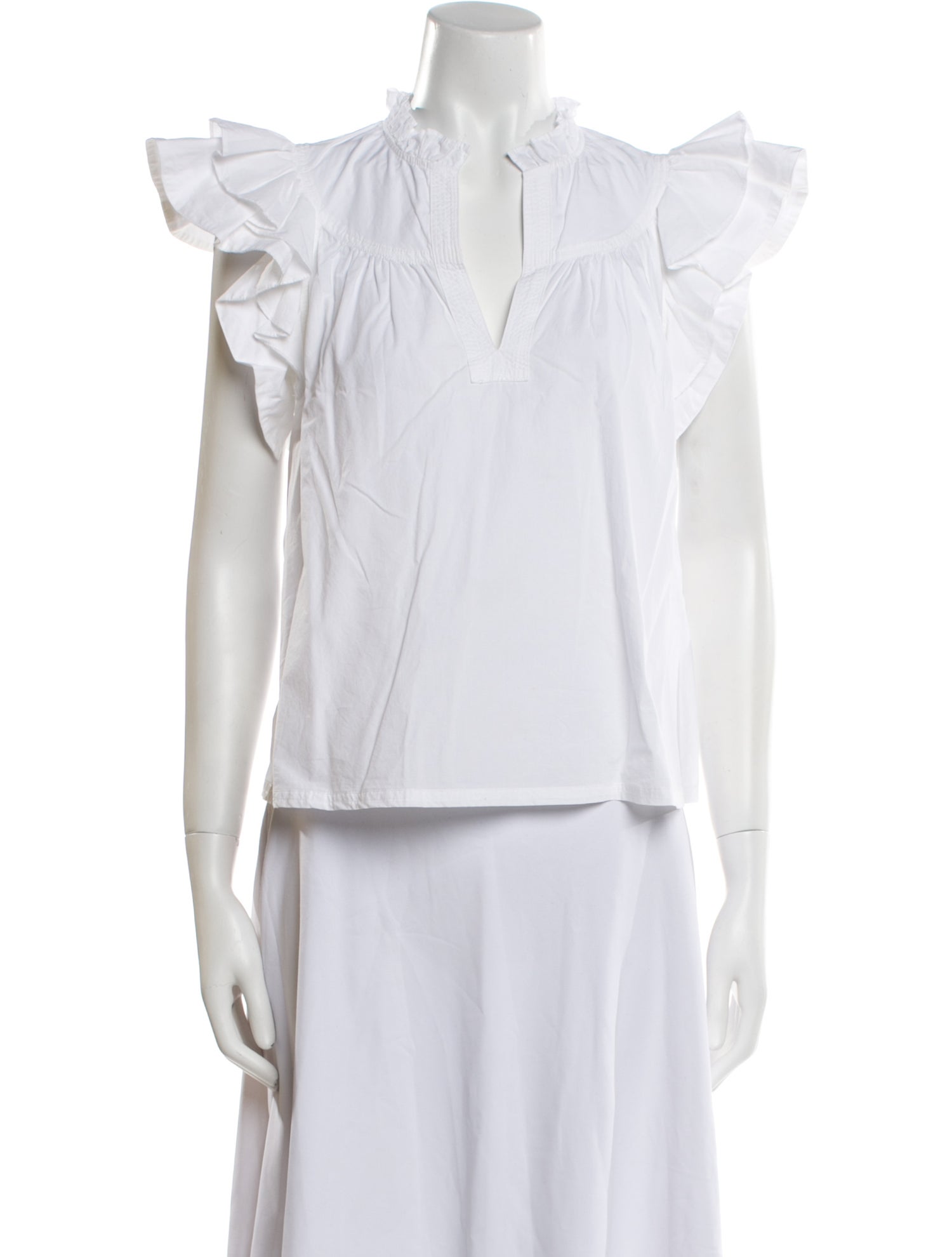 Ulla Johnson V-Neck Short Sleeve Blouse