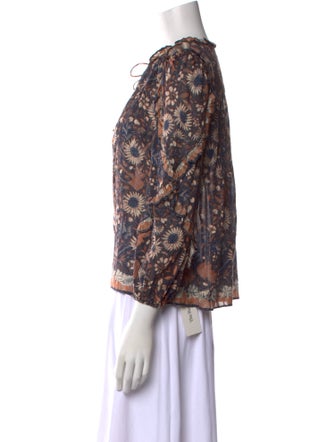 Ulla Johnson Floral Print Tie Neck Blouse