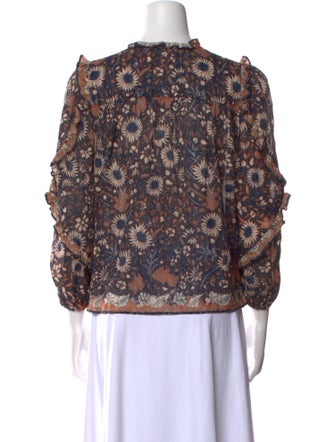 Ulla Johnson Floral Print Tie Neck Blouse