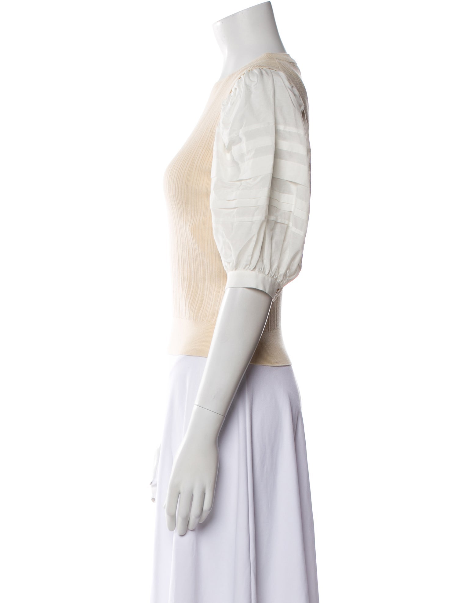 Ulla Johnson Crew Neck Short Sleeve Crop Top