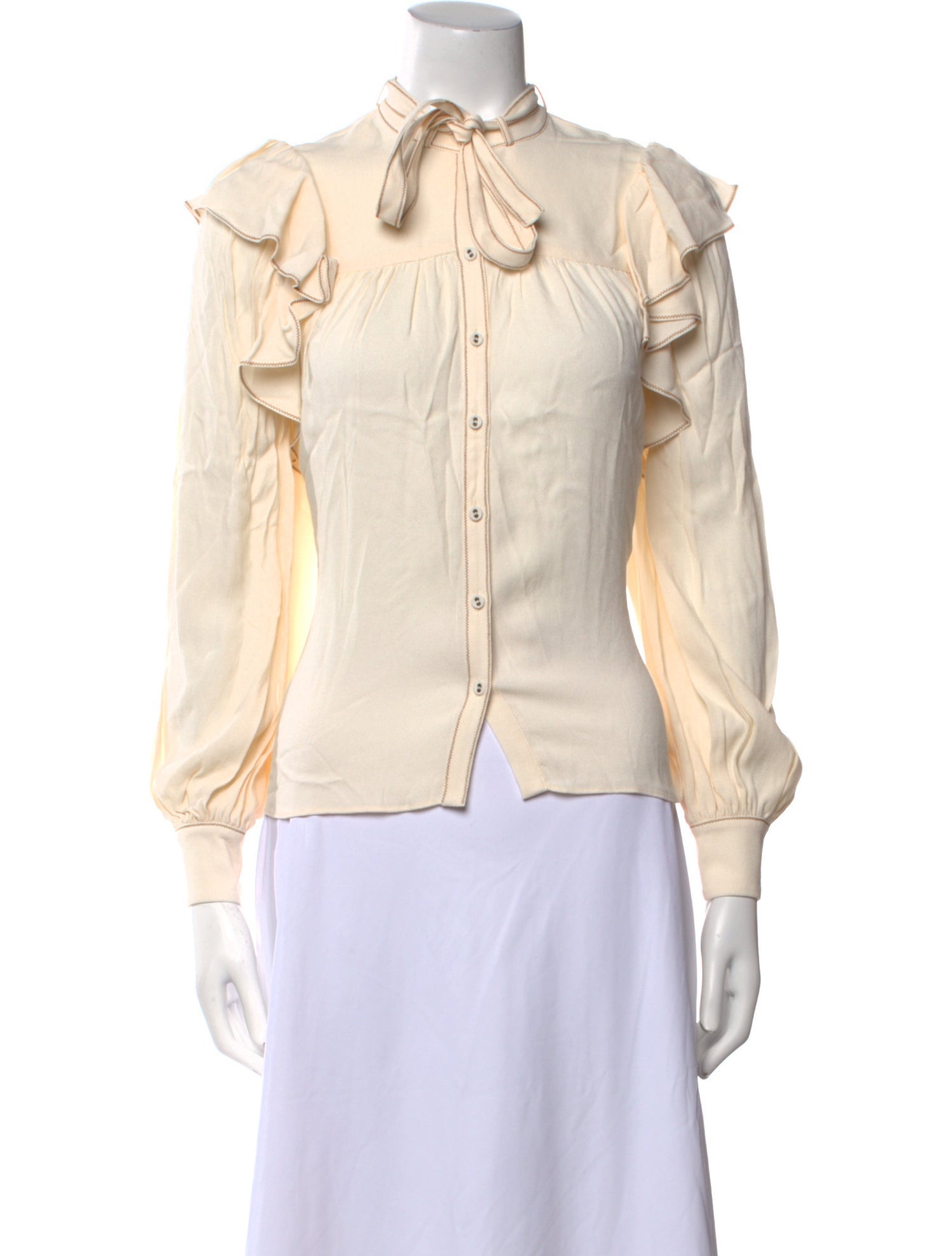 Ulla Johnson Mock Neck Long Sleeve Blouse