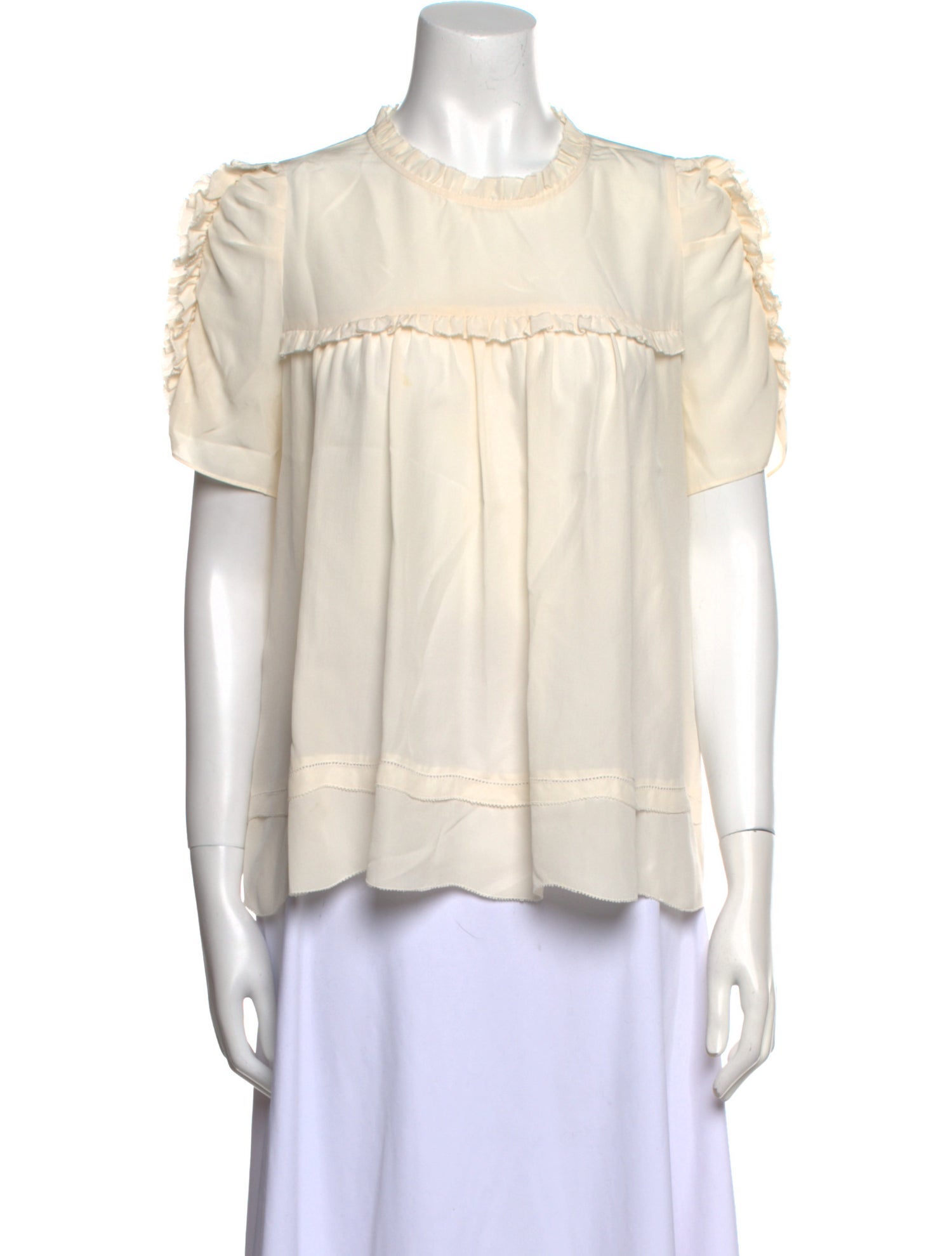Ulla Johnson Silk Crew Neck Blouse