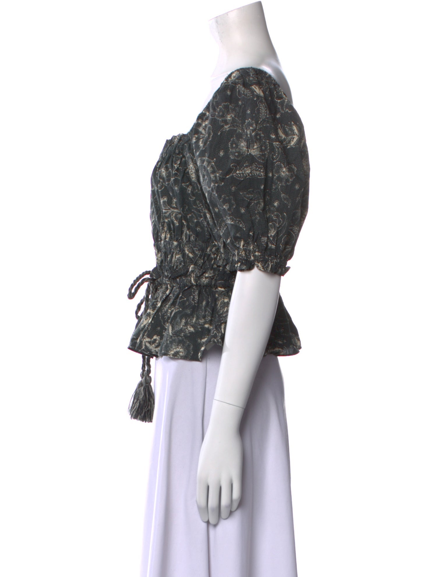 Ulla Johnson Printed Square Neckline Crop Top