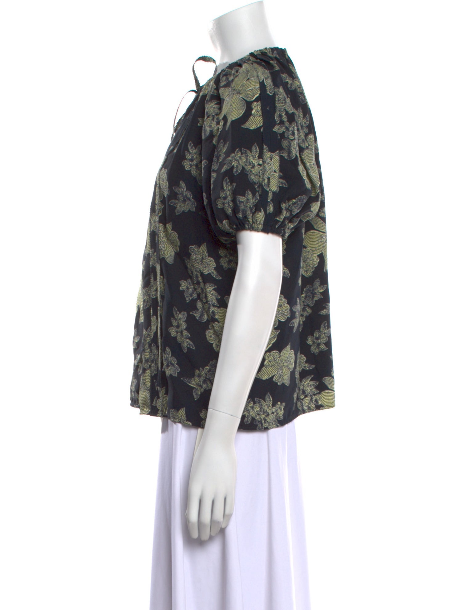 Ulla Johnson Floral Print Crew Neck Blouse