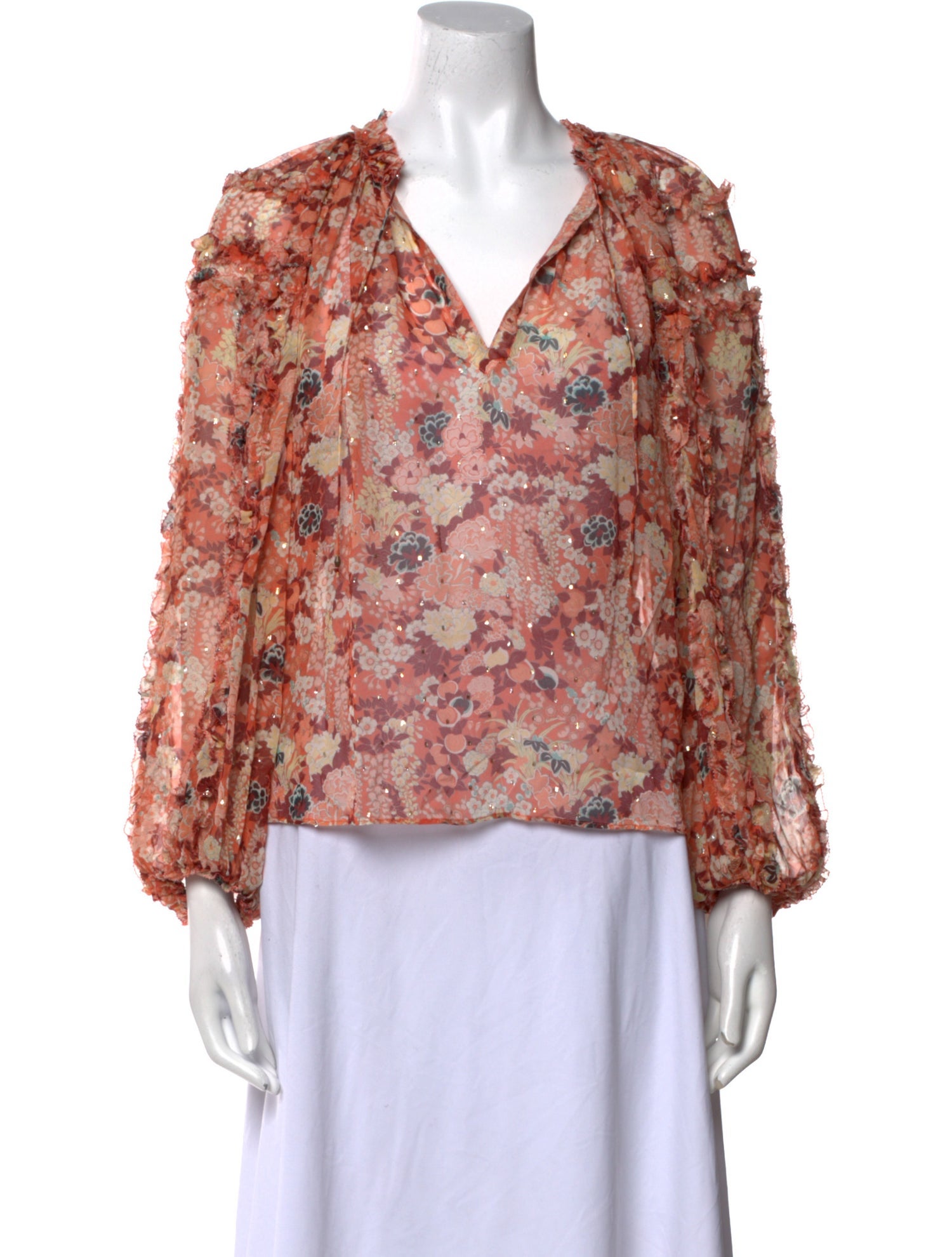 Ulla Johnson Silk Floral Print Blouse