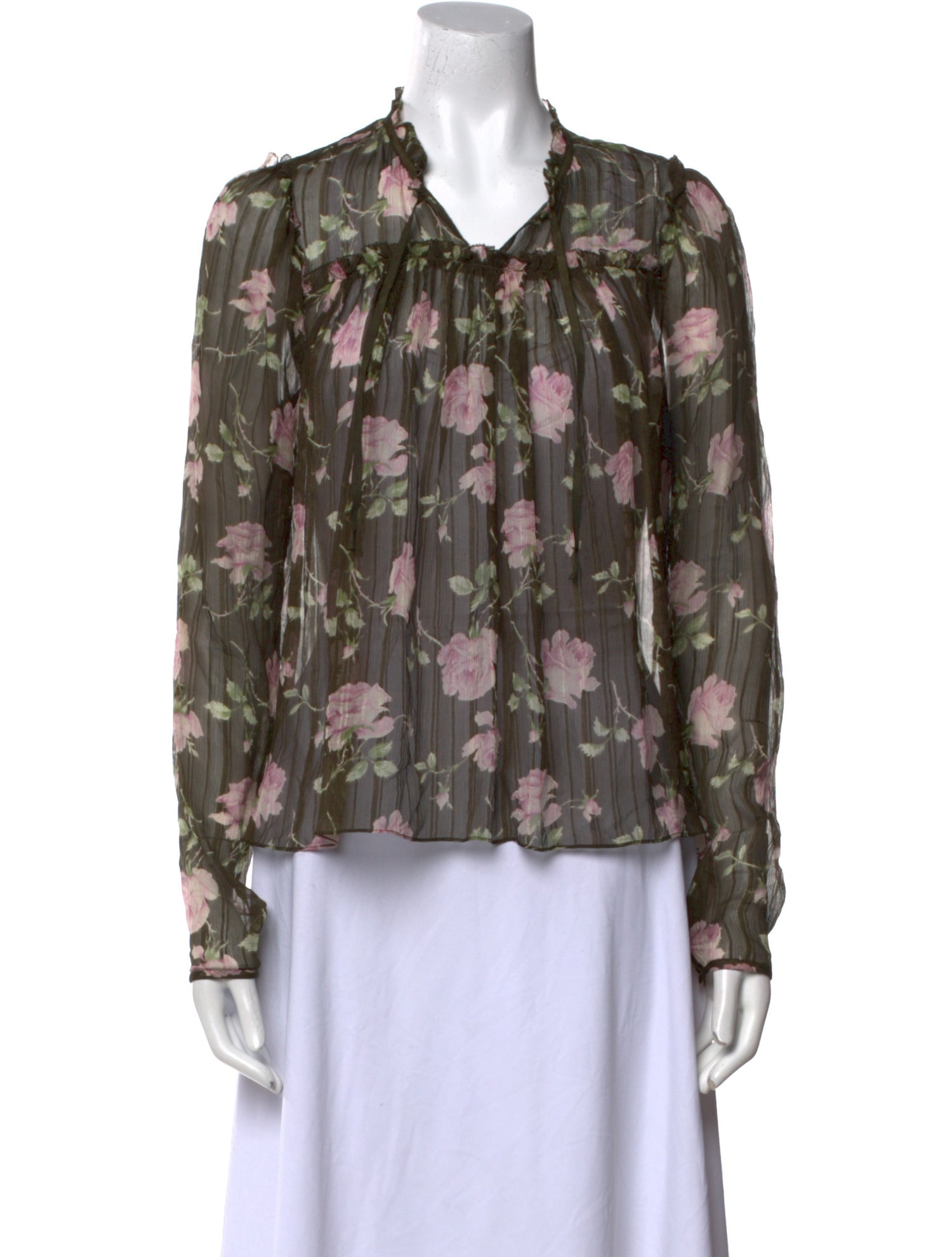 Ulla Johnson Silk Floral Print Blouse