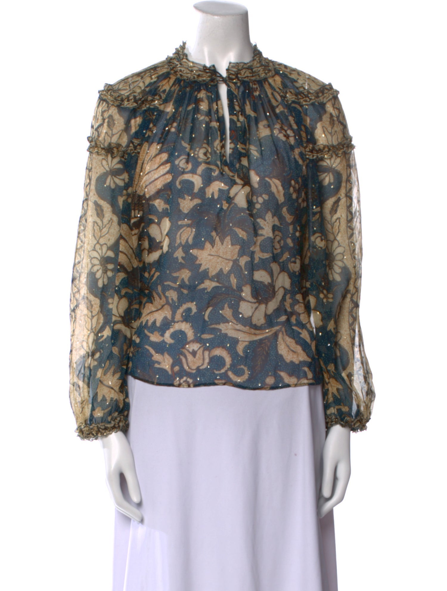 Ulla Johnson Silk Floral Print Blouse